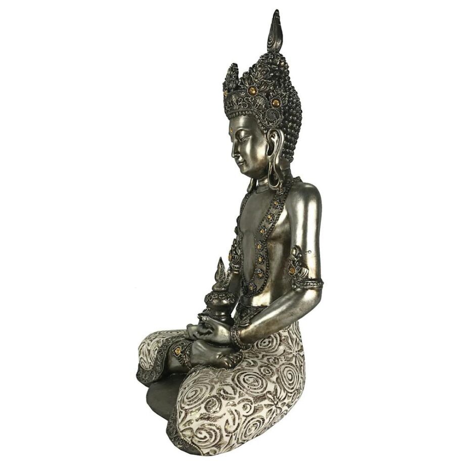 Silver Tibetan Avalokitesvara Buddha Statue