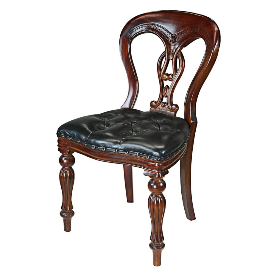 Simsbury Manor Leather Side Chair: Each