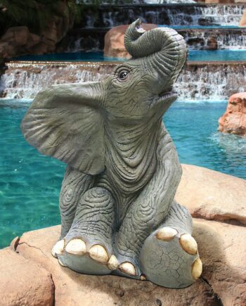 Sitting Baby Elephant Garden Statue NE80158