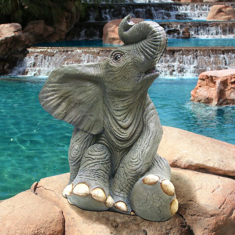 Sitting Baby Elephant Garden Statue NE80158