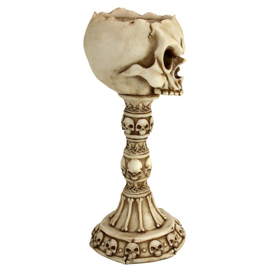 Skullduggery Skull and Bones Sculptural Candlestick: Each