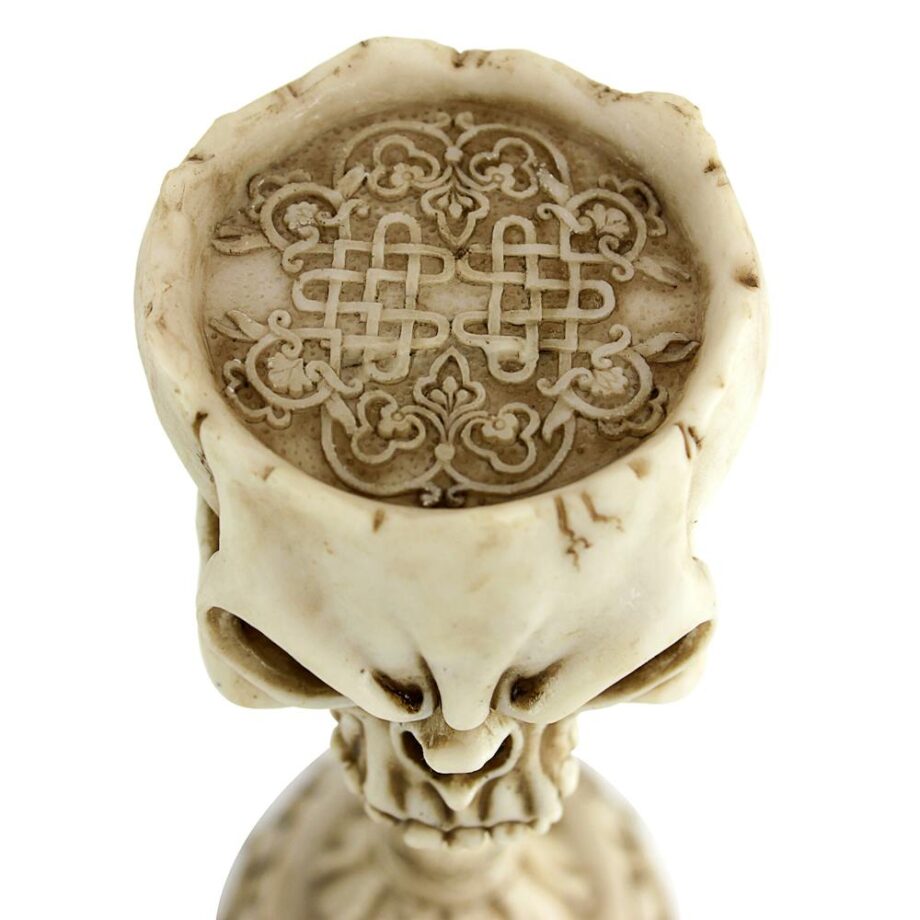 Skullduggery Skull and Bones Sculptural Candlestick: Each