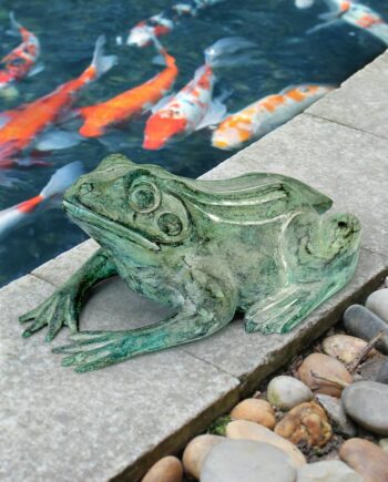 Bull Frog Cast Bronze Garden Statue: Small PN5791