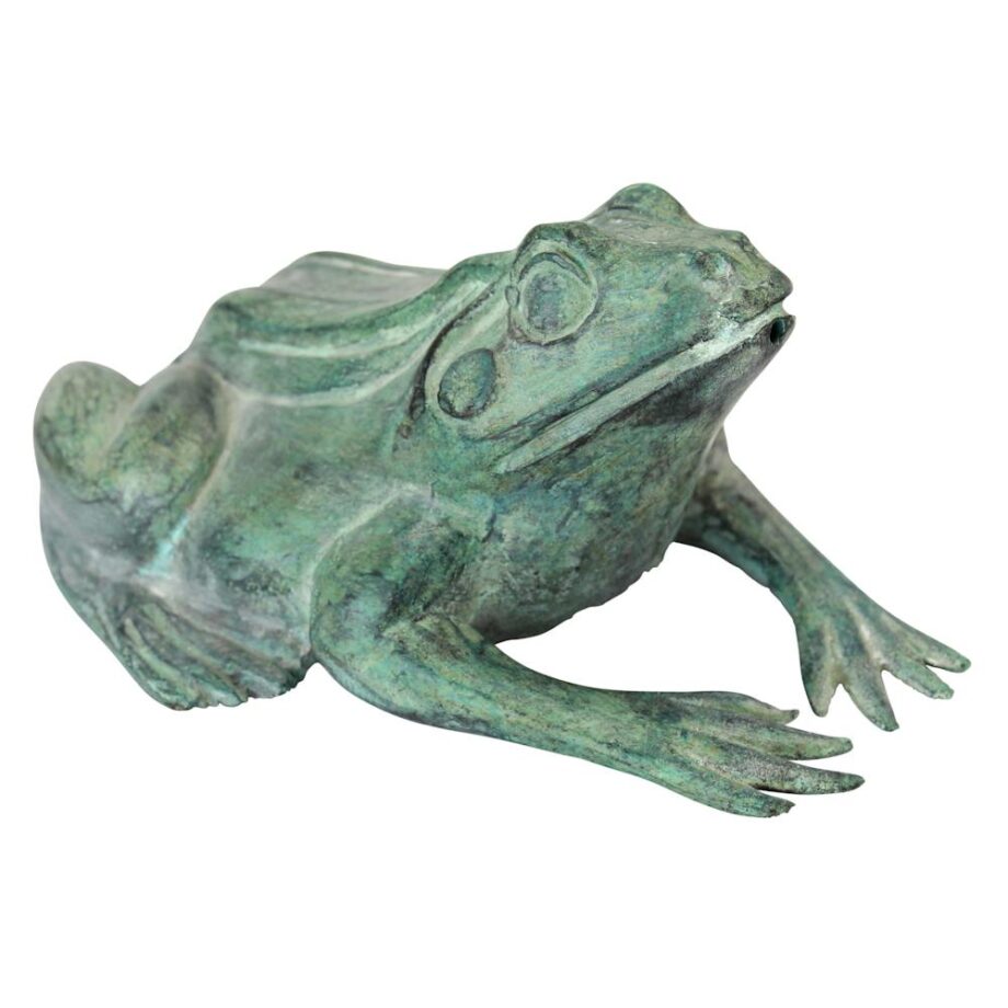 Bull Frog Cast Bronze Garden Statue: Small