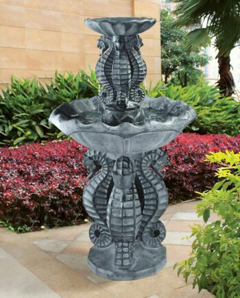 Spirit of the Ocean Two-Tier Seahorse Fountain KY2096