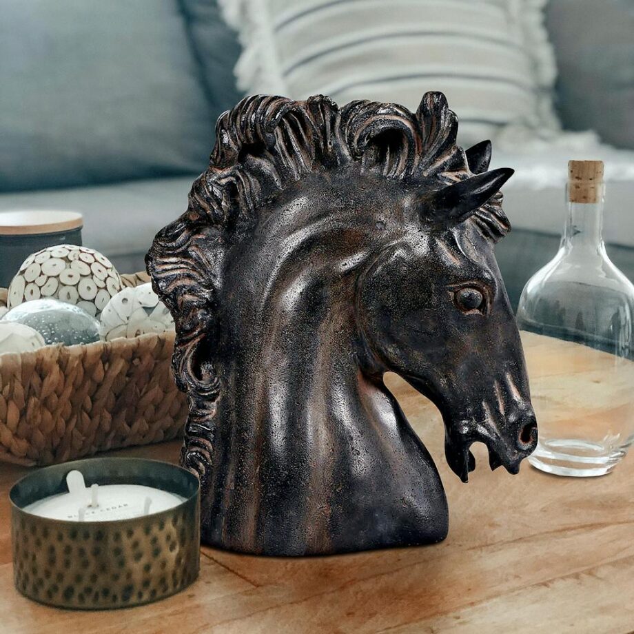 Magnificent Stallion Equestrian Horse Head Bust Statue NE20501