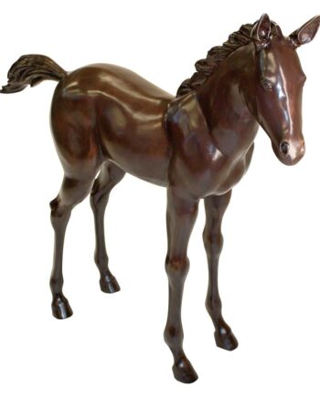 Standing Horse Foal Cast Bronze Garden Statue PB1081