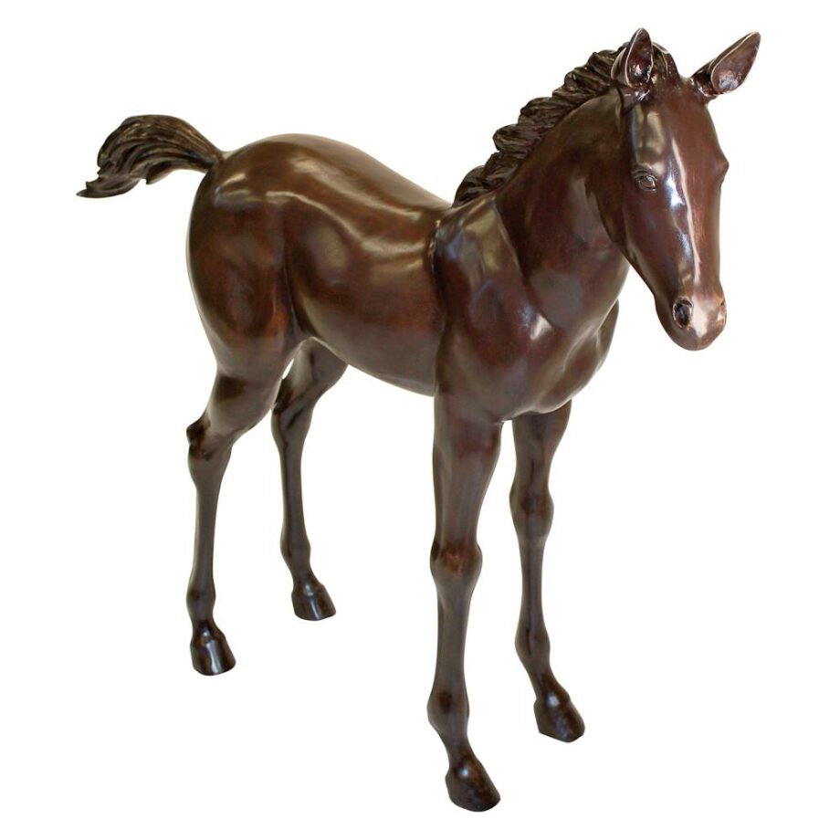 Standing Horse Foal Cast Bronze Garden Statue PB1081