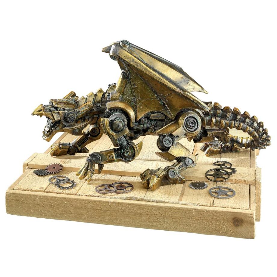 Steampunk Gothic Gear Dragon Statue CL6610