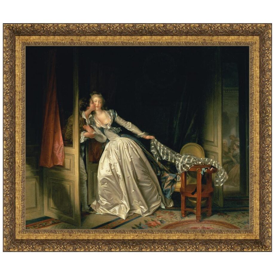 The Stolen Kiss Framed Canvas Replica Painting: Small DA3101