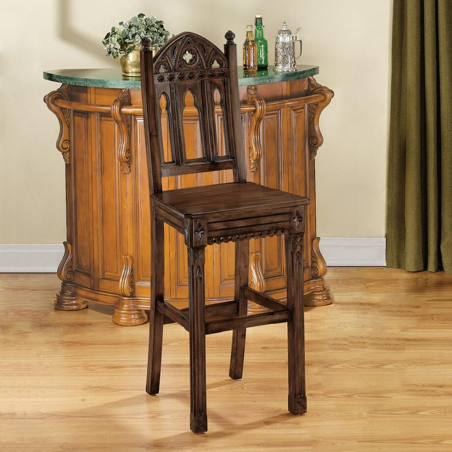 Sudbury Gothic Hardwood Bar Stool: Each AF66445