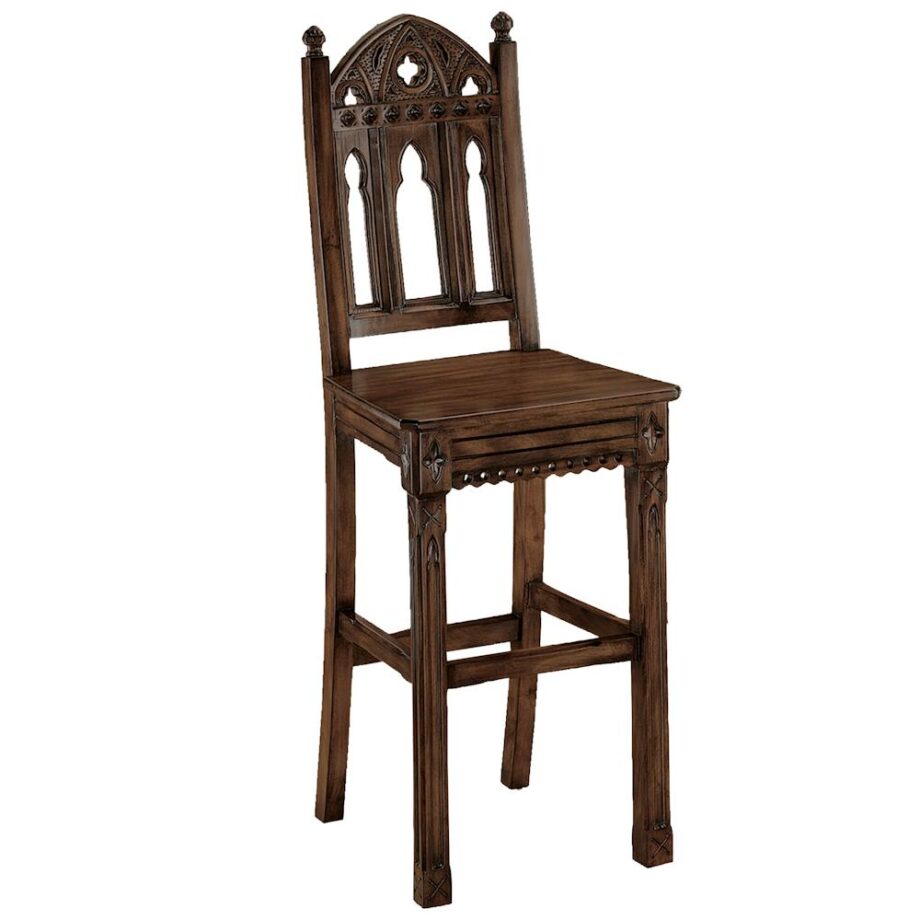 Sudbury Gothic Hardwood Bar Stool: Each