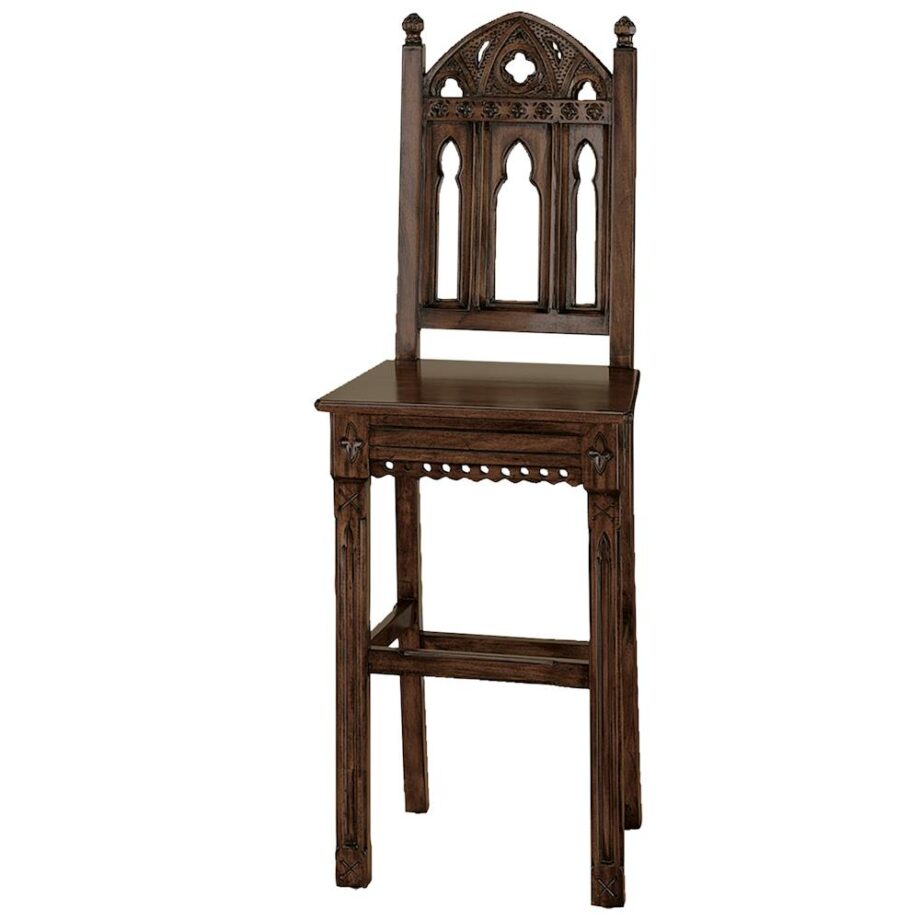 Sudbury Gothic Hardwood Bar Stool: Each