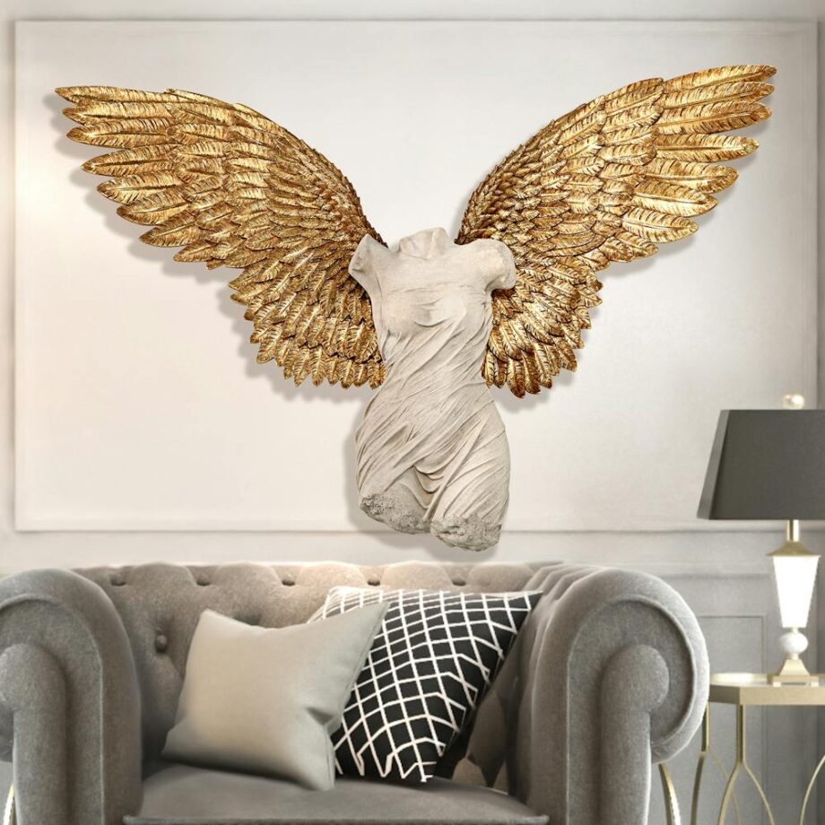 Take Flight Classical Female Torso Angel Wing Wall Sculpture NE210090