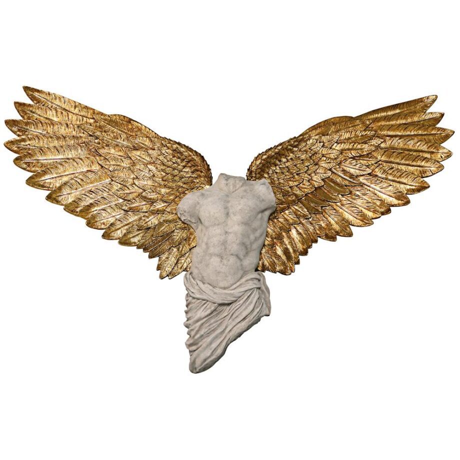 Take Flight Classical Male Torso Angel Wing Wall Sculpture NE210070