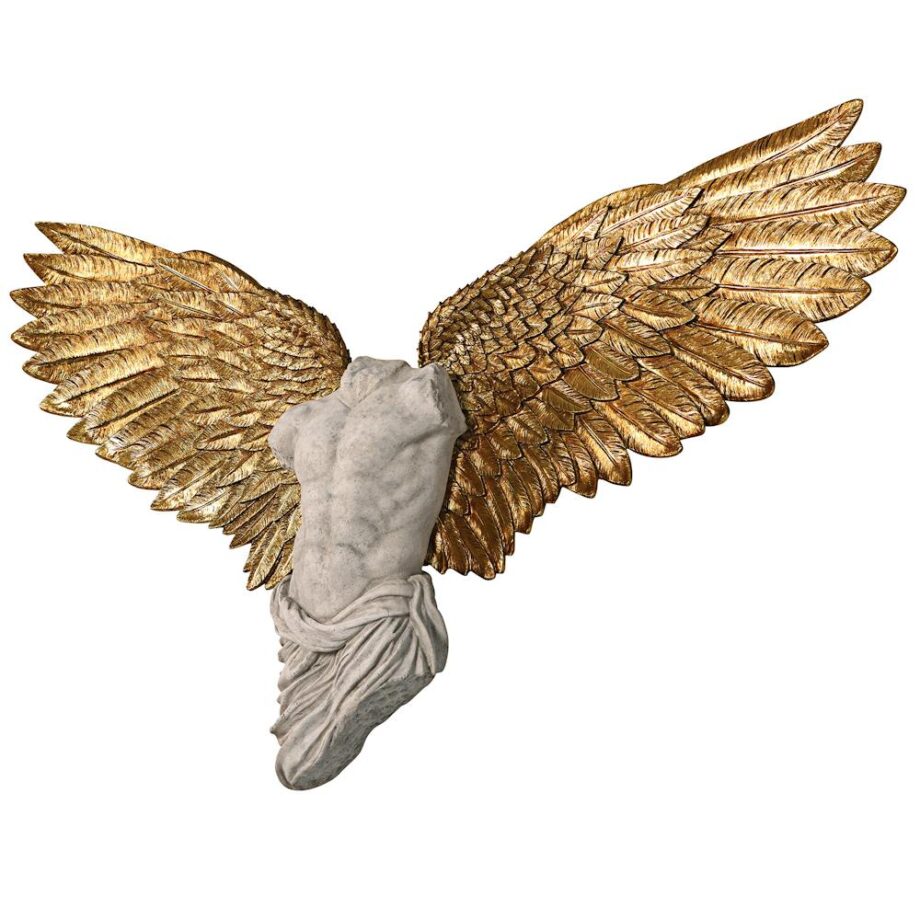 Take Flight Classical Male Torso Angel Wing Wall Sculpture