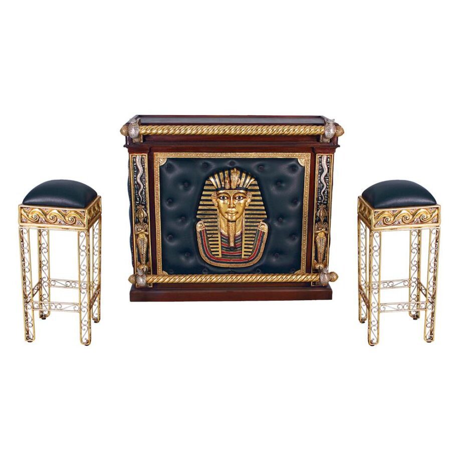 The Altar of Tenenit Egyptian Bar with Two Barstools NE36342