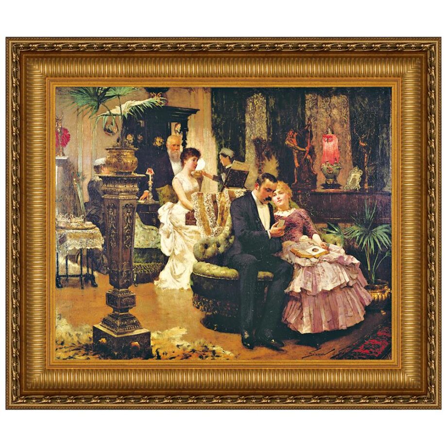 The Conversation Piece Framed Canvas Replica Painting: Small DA1601