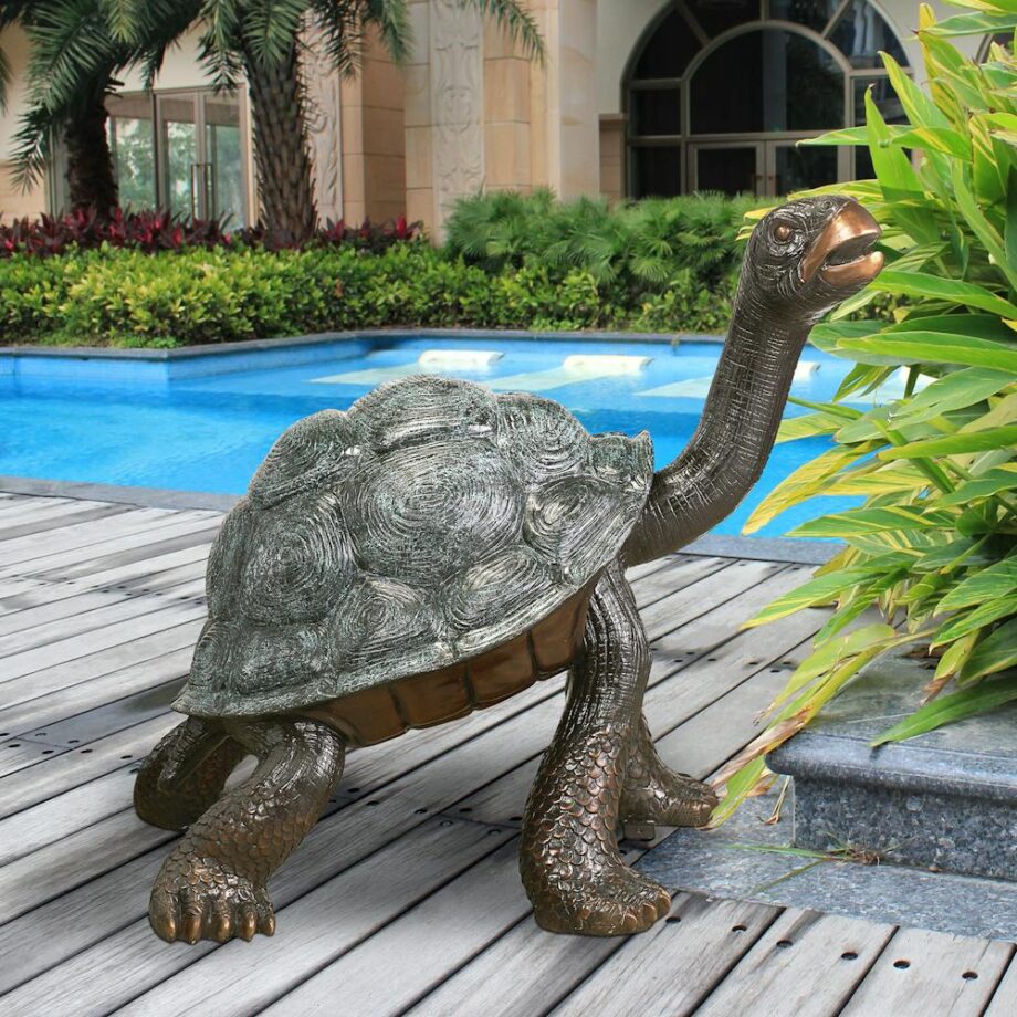 The Curious Tortoise Cast Bronze Turtle Garden Statue DK2188