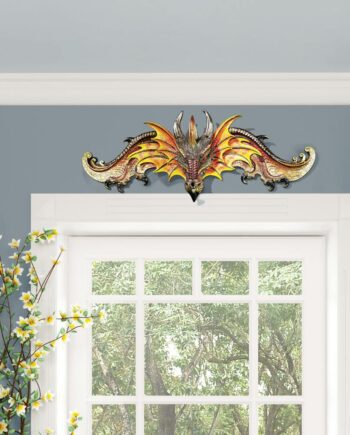 Dragon of Kingsbridge Manor Sculptural Wall Pediment: Each QS292739