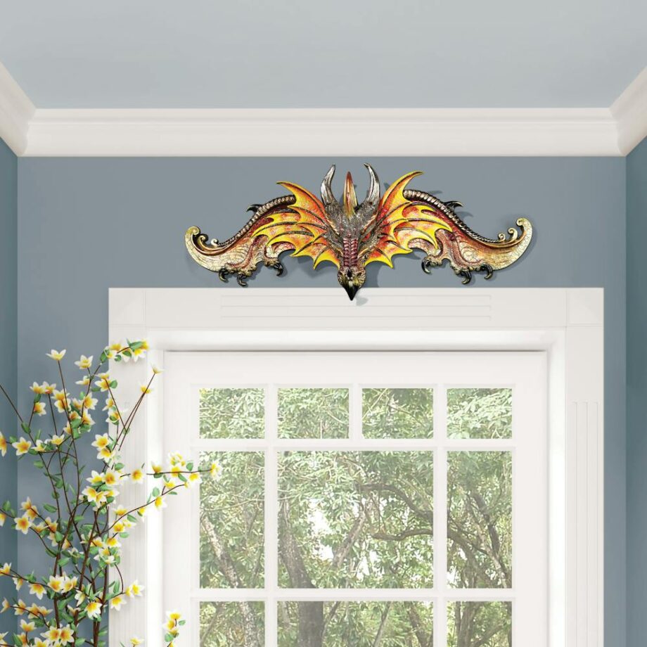 Dragon of Kingsbridge Manor Sculptural Wall Pediment: Each QS292739