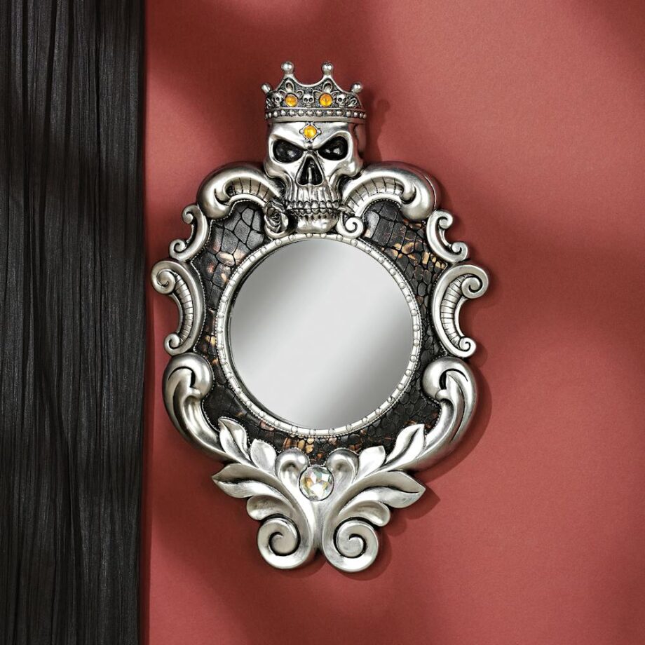 The Fairest One of All Skull Sculptural Wall Mirror QS23526