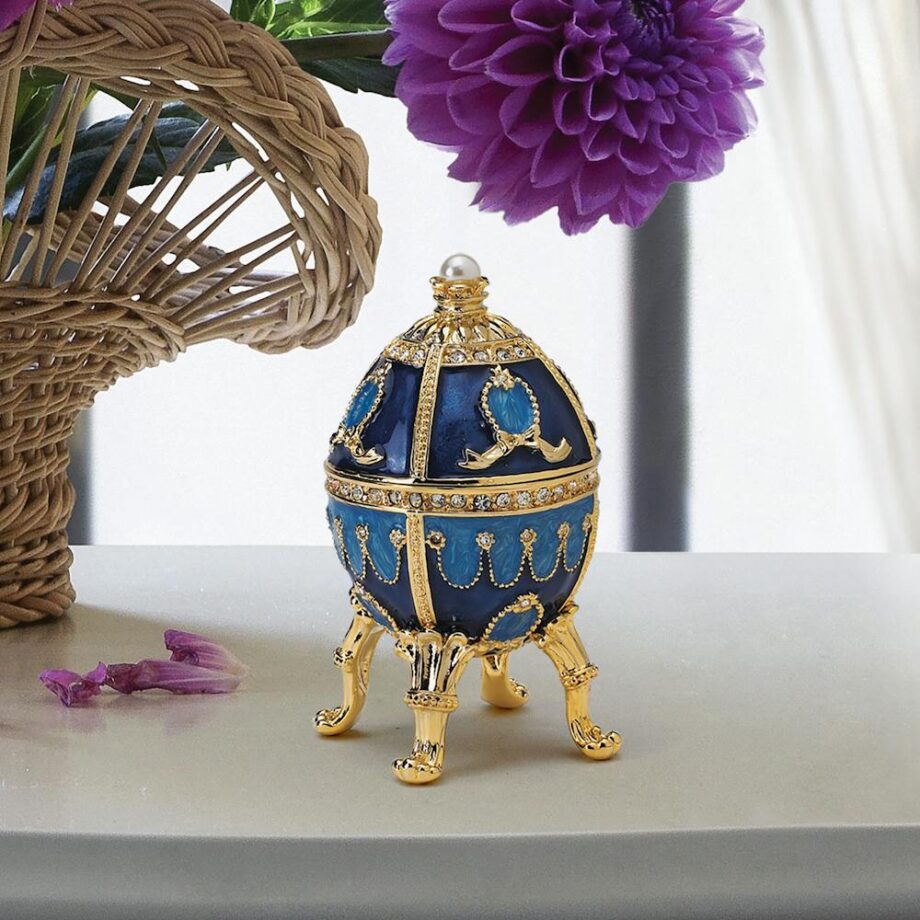 Pushkin Romanov-Style Collectible Enameled Egg: Natalia FH0858