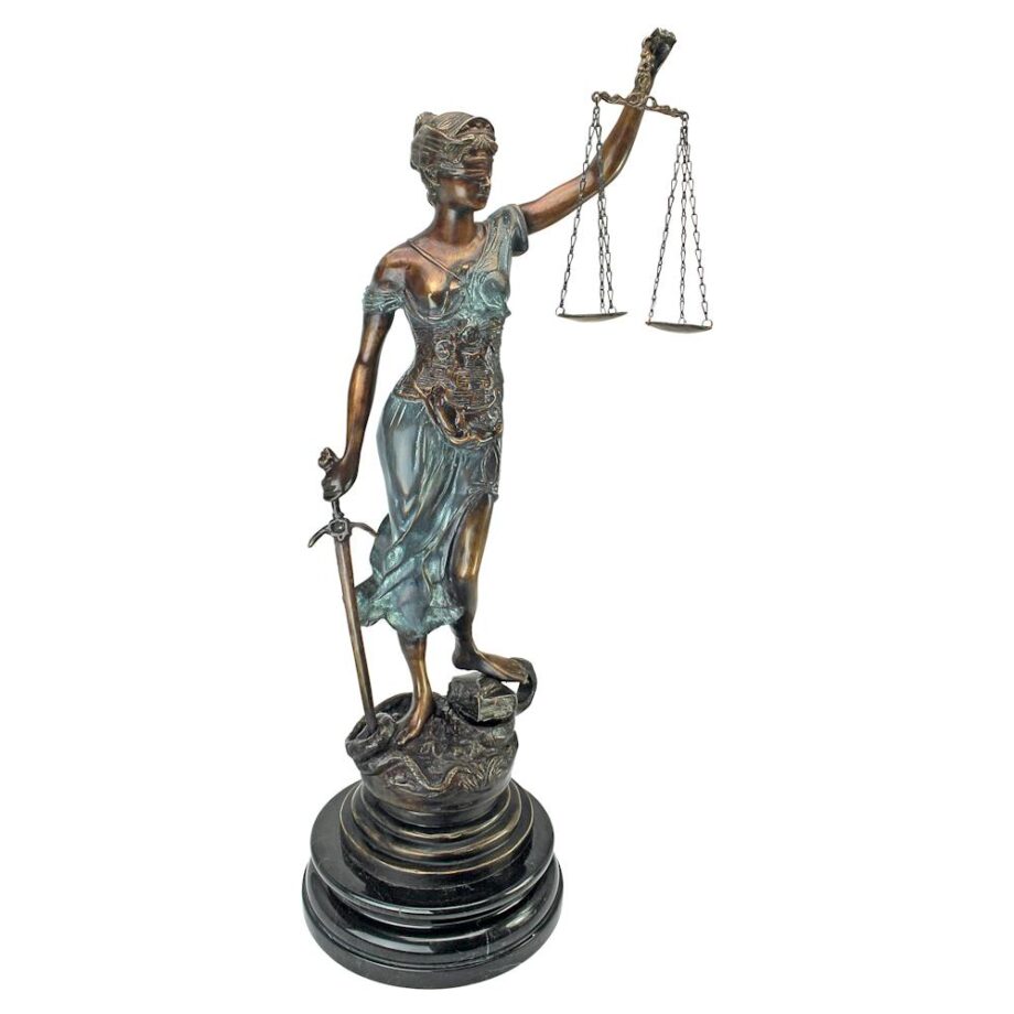 Themis, Blind Justice Cast Bronze Statue: Tabletop