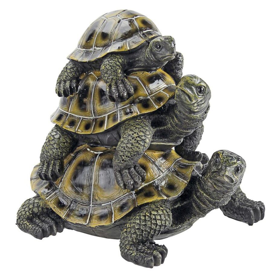 Three's a Crowd Stacked Turtle Statue: Medium