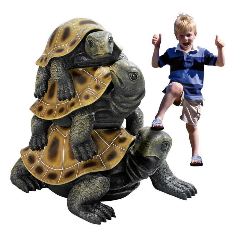 Three's a Crowd Stacked Turtle Statue: Giant