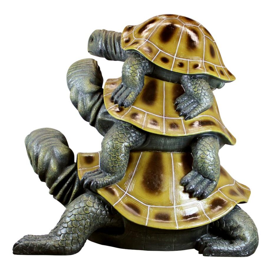 Three's a Crowd Stacked Turtle Statue: Giant