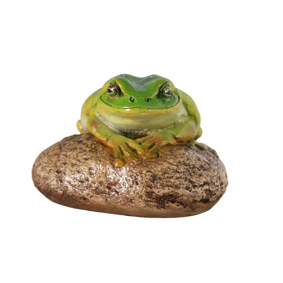 Finneas the Frog Garden Rock Sitting Toad Statue