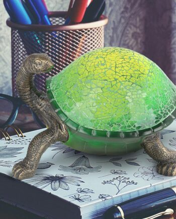 Nocturnal Turtle Mosaic Glass Illuminated Sculpture KY7352