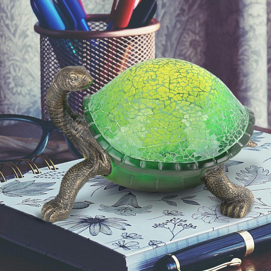 Nocturnal Turtle Mosaic Glass Illuminated Sculpture KY7352