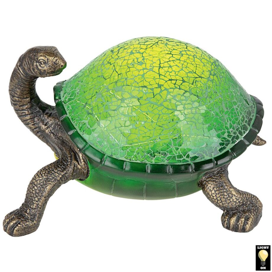 Nocturnal Turtle Mosaic Glass Illuminated Sculpture