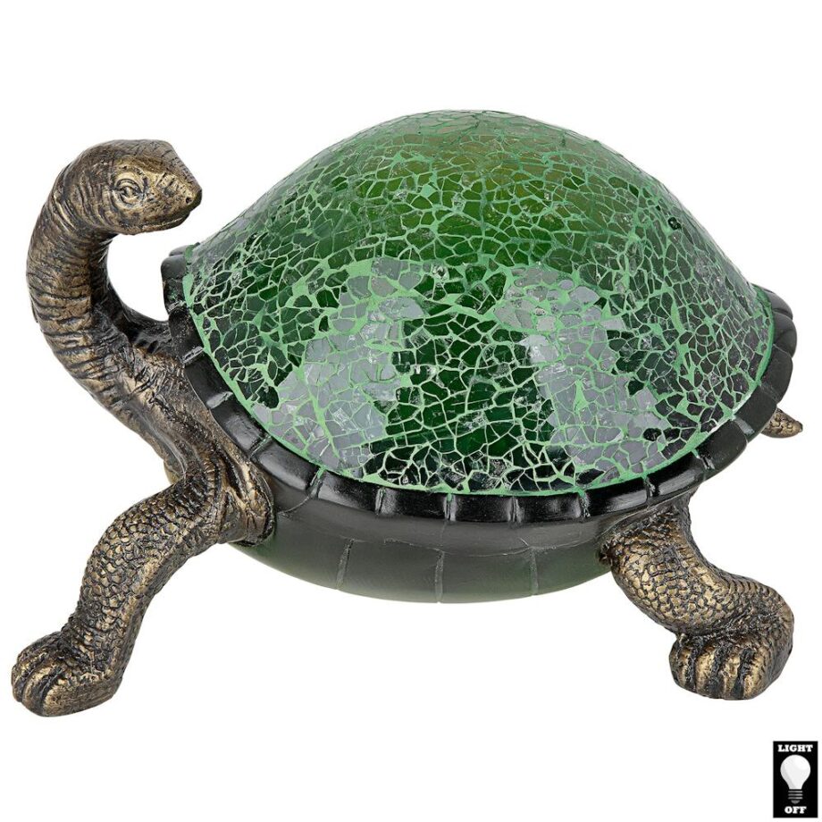 Nocturnal Turtle Mosaic Glass Illuminated Sculpture