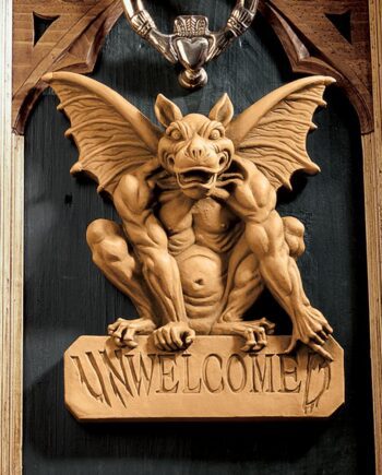 UNWelcomeD Gargoyle Welcome Sign Wall Sculpture NG31564