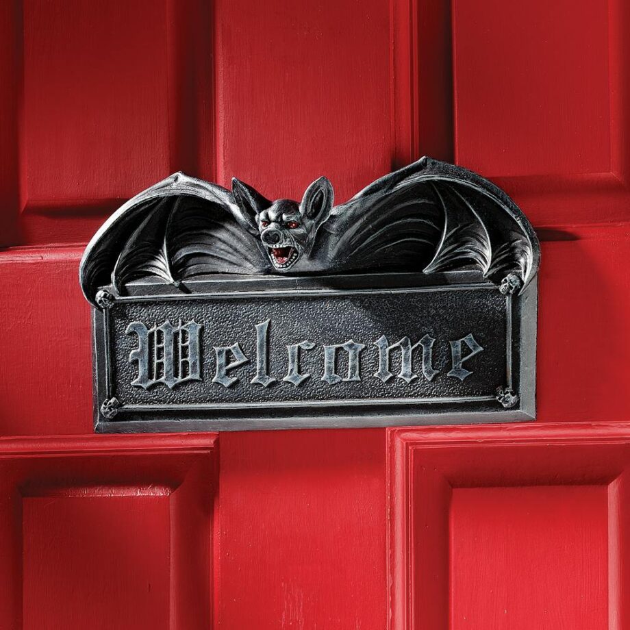 Vampire Bat Welcome Sign Wall Sculpture: Each CL6358