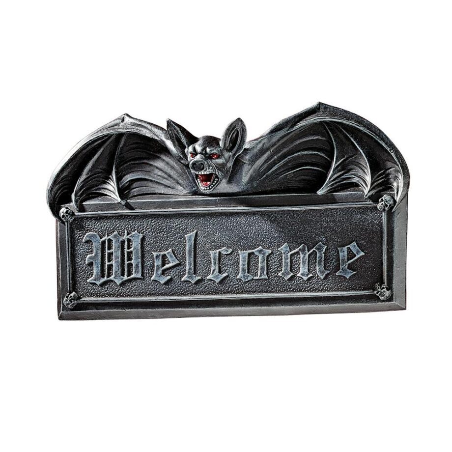 Vampire Bat Welcome Sign Wall Sculpture: Each