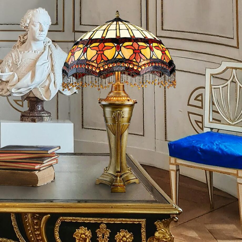 Victorian Parlor Tiffany-Style Stained Glass Table Lamp TF10017