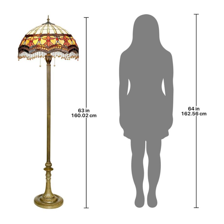 Victorian Parlor Tiffany-Style Stained Glass Floor Lamp