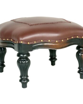 Victorian Rococo Faux Leather Ottoman AF71123