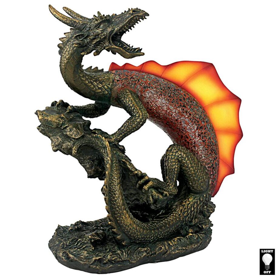 Viper the Serpent Dragon Illuminated Mosaic Glass Sculpture