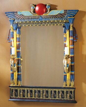 Wadjet Egyptian Wall Mirror with Cobra Sconces CL2558