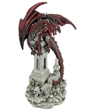 Warrior Dragon of the Necropolis Gothic Cemetery Statue QS93454