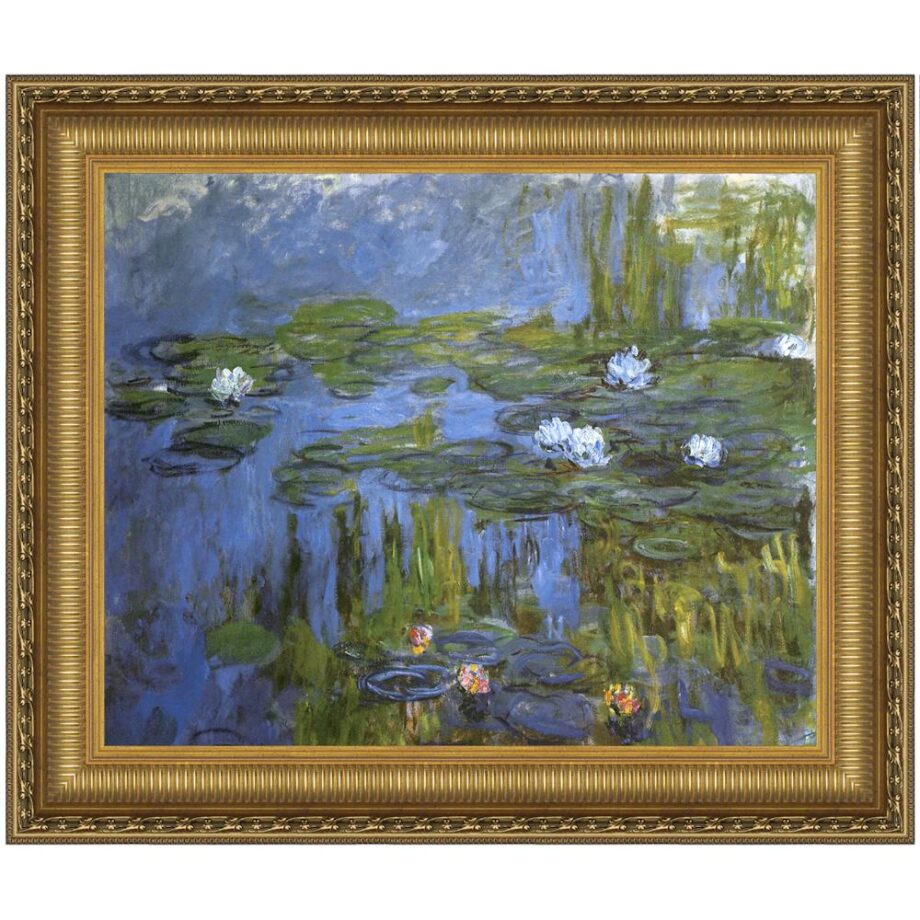 Water Lilies 1915 Framed Canvas Replica Painting: Small DA4201