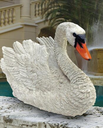 White Swan Garden Statue: Each QM21389