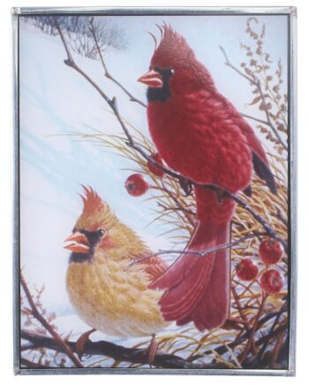 Windy Cardinal Birds Art Glass GM1055