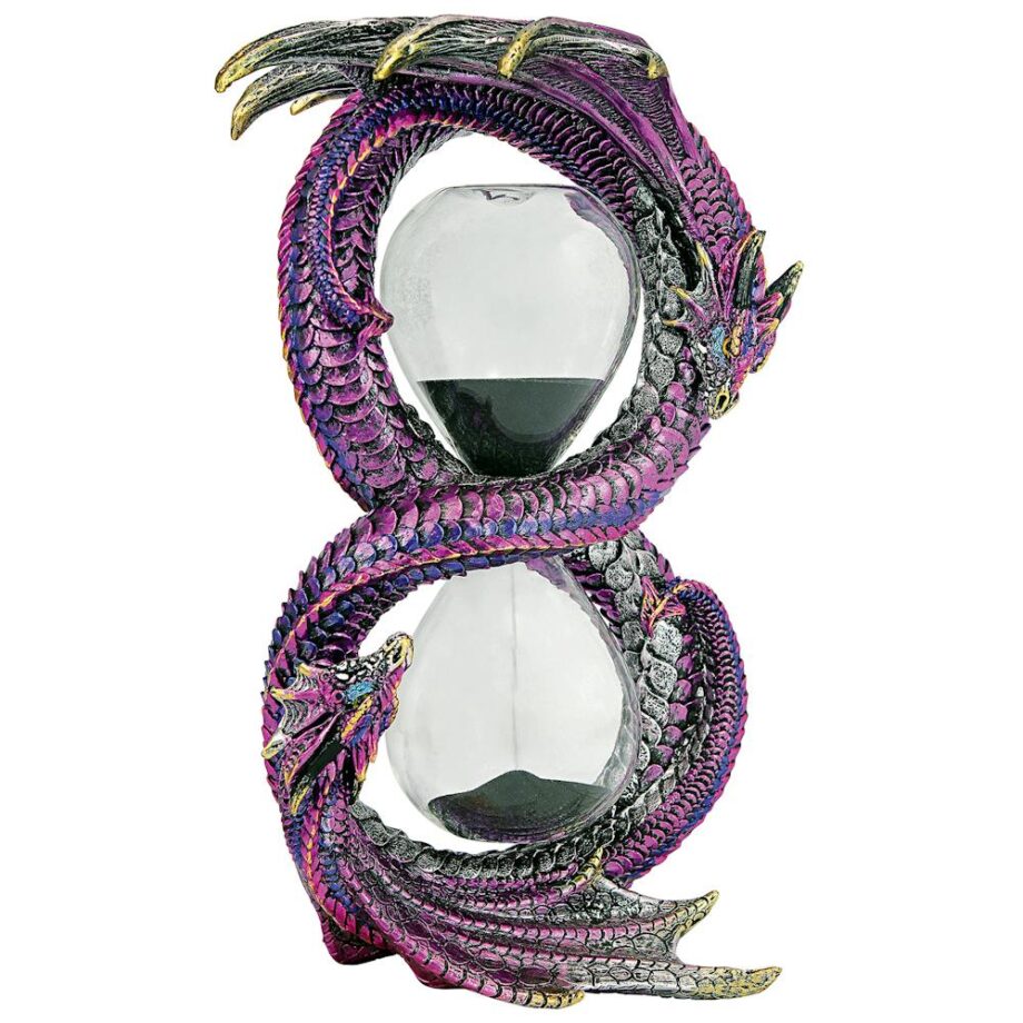 Witness to Time Gothic Dragon Sand Timer Hourglass Statue QS944292