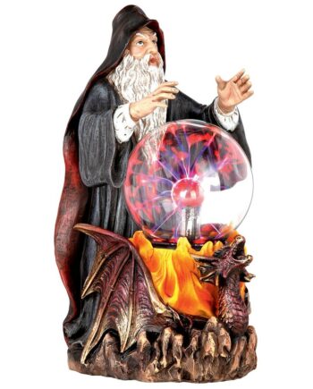 Wizard's Crystal Ball Illuminated Gothic Statue JQ12614